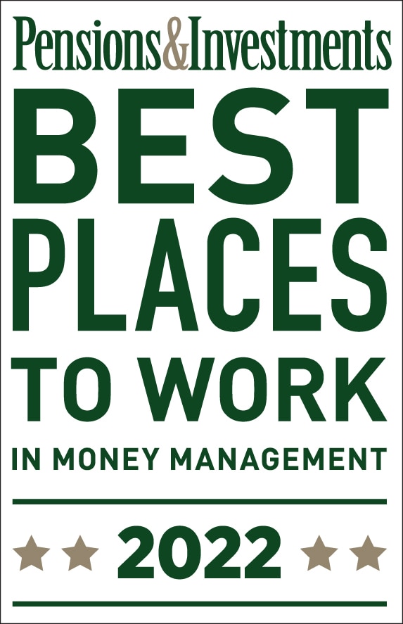 Pensions & Investments Best Places to Work in Money Management 2022 award